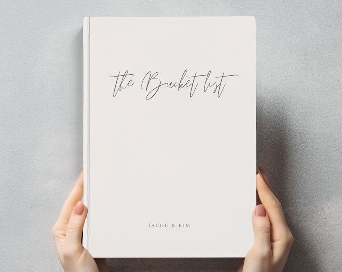 Journal avec liste de seaux, liste de seaux personnalisée, cadeau de premier anniversaire de mariage pour couple, cadeau de 1er anniversaire de mariage pour femme, livre d'aventures