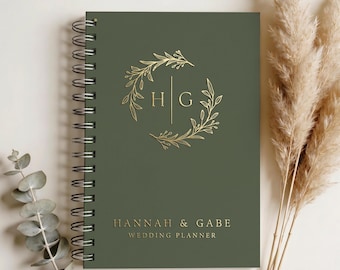 Wedding Planner Book Personalized Wedding Planning Organizer Custom Gold Foil Bridal Shower Gift for Bride Couple Engagement Present, WP004A