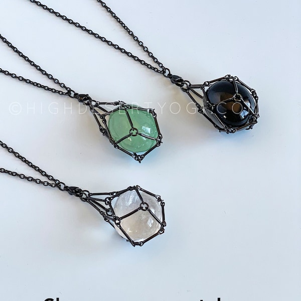 Collier support en cristal noir, collier en cristal interchangeable, cadeau d'anniversaire pour elle, collier avec pendentif bijoux de demoiselle d'honneur