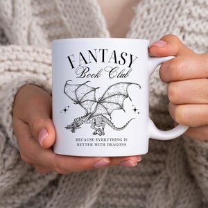 Bookish Fantasy Aesthetic Coffee Mug Bookish Mug Book Club Dragon Lover Gift for Book Lover Mug Book Gift for Bookworm Mug Book Lover Gift