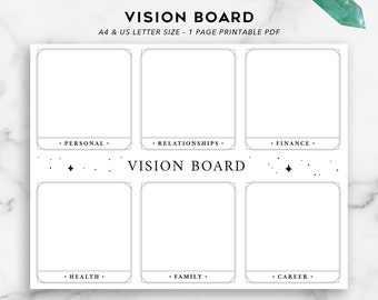 Vision Board Template Vision Board Printables Vision Board Manifest PDF Instant Download Manifestation Printable Vision Board PDF