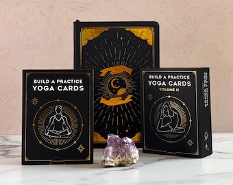 Yoga Cards, Volume II & Lined Journal Bundle • Mindfulness Gift • Yoga Gifts • Tarot Deck inspired Design • Self Care Gift