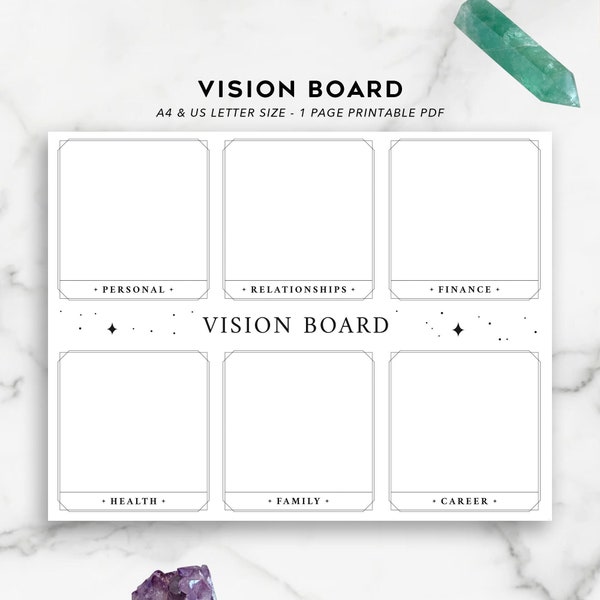 Vision Board Template Etsy