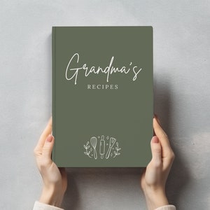 Custom Recipe Book Personalized Gift for Grandma Recipe Journal Family Keepsake Recipes Cookbook Blank Recipe Book Mother in Law Gift Nana