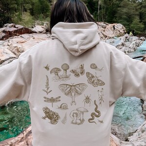Vintage Cottagecore Sweatshirt Cottagecore Hoodie Vintage Mushroom Hoodie Dark Academia Sweater Forestcore Clothing Goblincore Hoodie