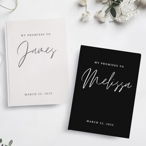 Custom Wedding Vow Book Set Wedding Vow Booklets Wedding Journal His Her Vows Bridal Shower Gift for Bride Modern Vow Books Set of 2