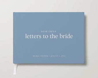 Something Blue Letters to the Bride Book, Custom Guestbook Bridal Shower Gift from Bridal Party to Bride Keepsake Wedding Gift