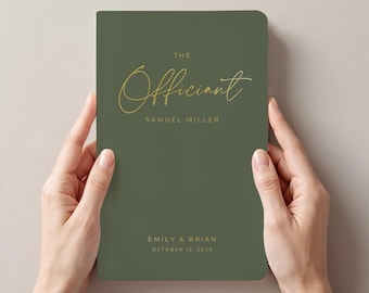 Officiant Book Personalized Wedding Keepsake Gift for Pastors Custom Notebook Gift for Officiant Proposal, PJ001A