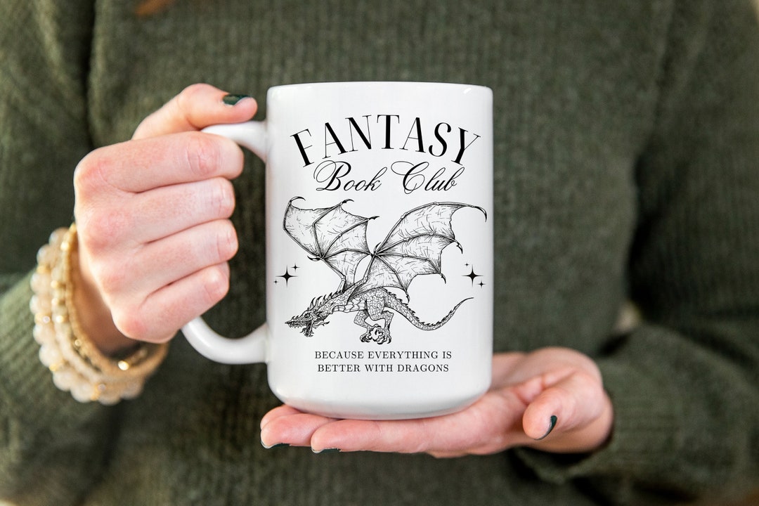 Bookish Fantasy Aesthetic Coffee Mug Bookish Mug Book Club Dragon Lover ...