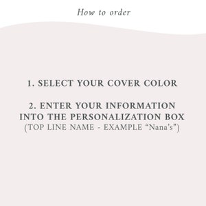 Custom Recipe Book Personalized Gift for Grandma Recipe Journal Family Keepsake Recipes Cookbook Blank Recipe Book Mother in Law Gift Nana