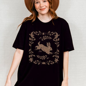 Vintage Cottagecore Shirt Vintage Rabbit T Shirt Cottagecore Tee  Cute Cottagecore Oversized Shirt Forestcore Clothing Goblincore Shirt