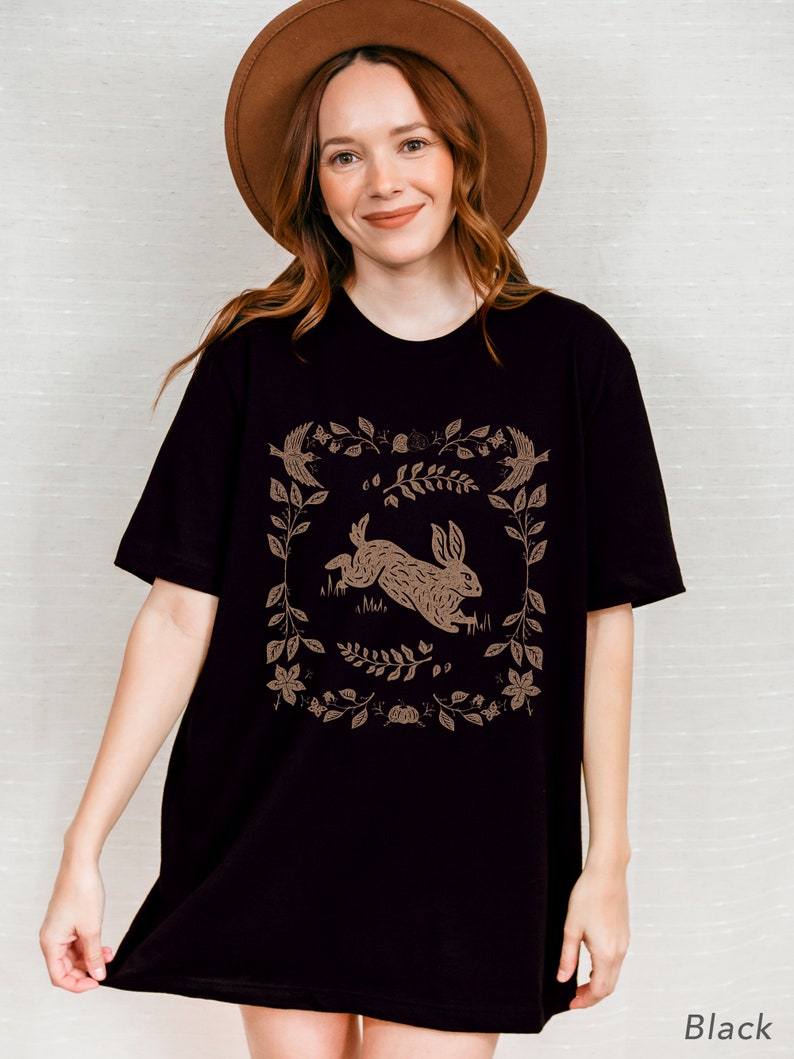 Vintage Cottagecore Shirt Vintage Rabbit T Shirt Cottagecore Tee  Cute Cottagecore Oversized Shirt Forestcore Clothing Goblincore Shirt