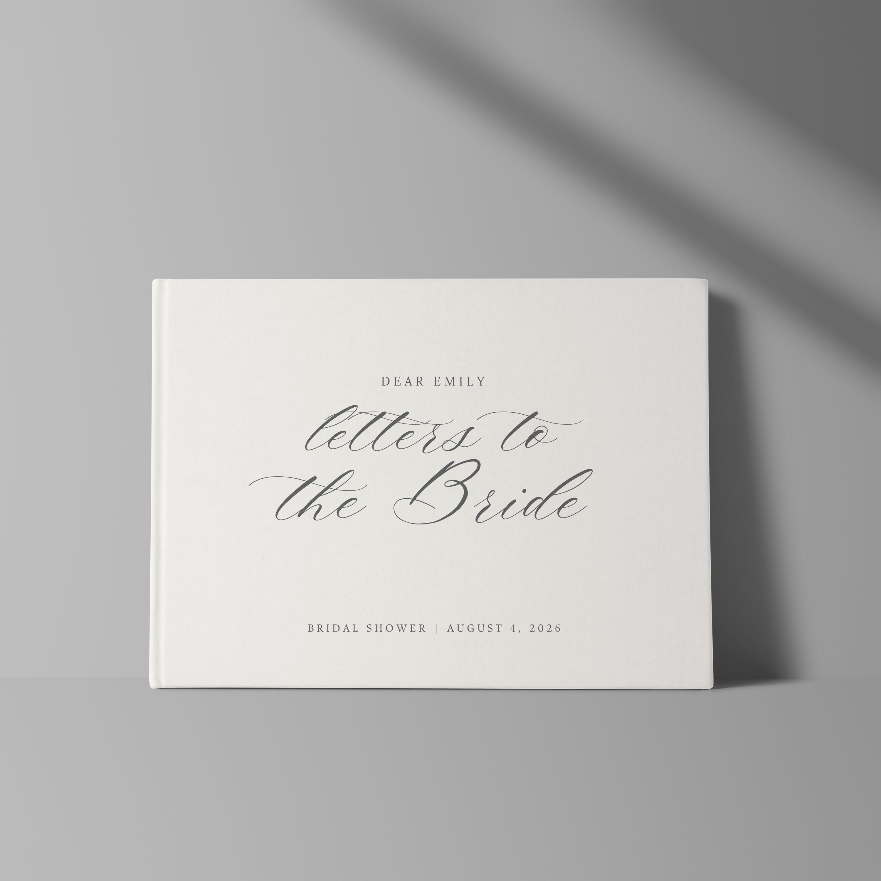 Letters to the Bride Book Personalized Wedding Bridal Shower Guest Book ...