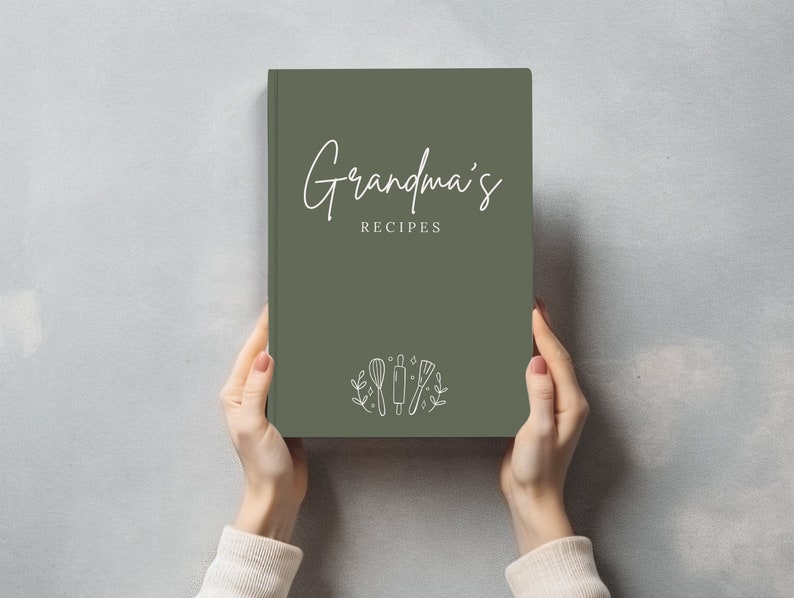 Custom Recipe Book Personalized Gift for Grandma Recipe Journal Family Keepsake Recipes Cookbook Blank Recipe Book Mother in Law Gift Nana