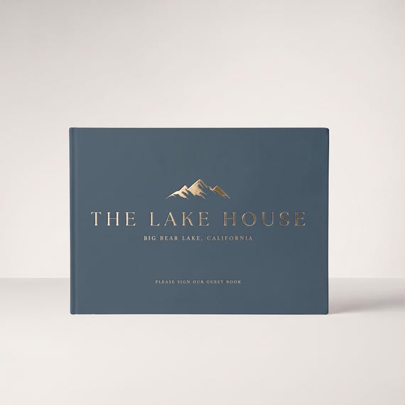 Lake House Guest Book, Lakehouse Decor Welcome Book, Cabin Rental House Guestbook, Guest Sign in Book for Airbnb, Vacation Home Guest Book