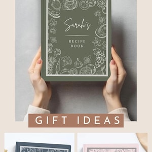 Custom Recipe Book Cookbook Wedding Gift Idea Cooking Gift for Her Moms Christmas Gift Personalized Journal Recipe Notebook Gifts for Chefs