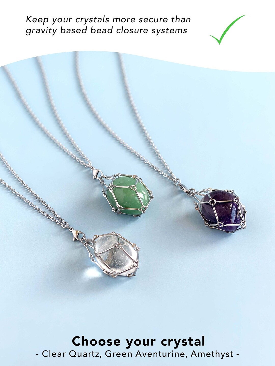 Crystal Holder Necklace Interchangeable Crystal Necklace Etsy