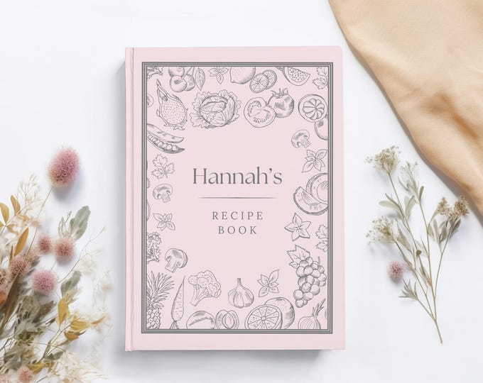Custom Recipe Book Cookbook Wedding Gift Idea Cooking Gift for Her Moms Christmas Gift Personalized Journal Recipe Notebook, HJ013P