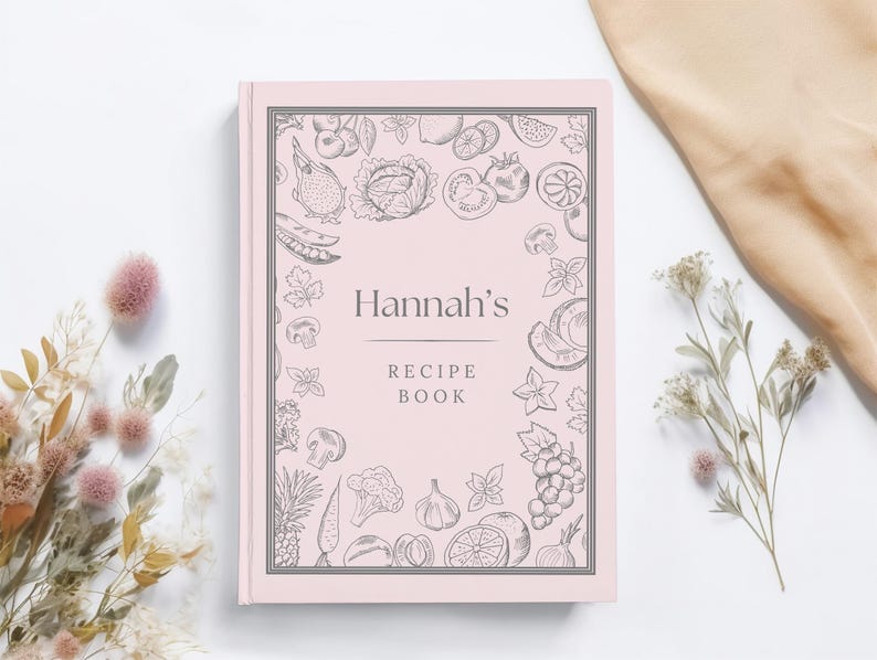 Custom Recipe Book Cookbook Wedding Gift Idea Cooking Gift for Her Moms Christmas Gift Personalized Journal Recipe Notebook Gifts for Chefs