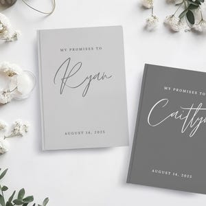 Custom Wedding Vow Book Set Wedding Vow Booklets Wedding Journal His Her Vows Bridal Shower Gift for Bride Modern Vow Books Set of 2