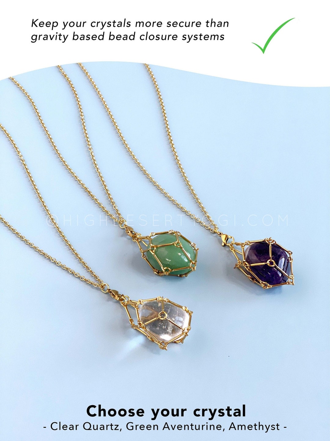 Crystal Holder Necklace Interchangeable Crystal Necklace Holder