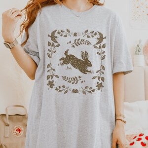 Vintage Cottagecore Shirt Vintage Rabbit T Shirt Cottagecore Tee  Cute Cottagecore Oversized Shirt Forestcore Clothing Goblincore Shirt