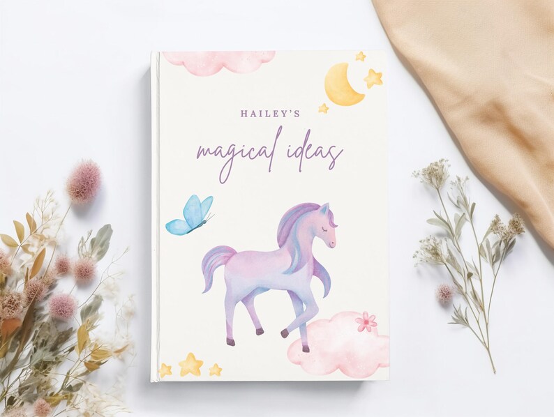 Personalized Kids Sketchbook Journal for Girls Daughters Birthday