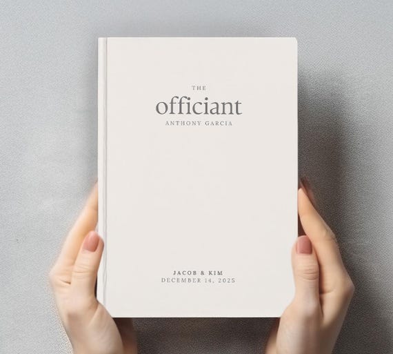 Wedding Officiant Book Custom Officiant Notebook Wedding Gift for Officiant Gift Reverend Gift Officiant Journal Wedding Pastor Gift, HJ007P
