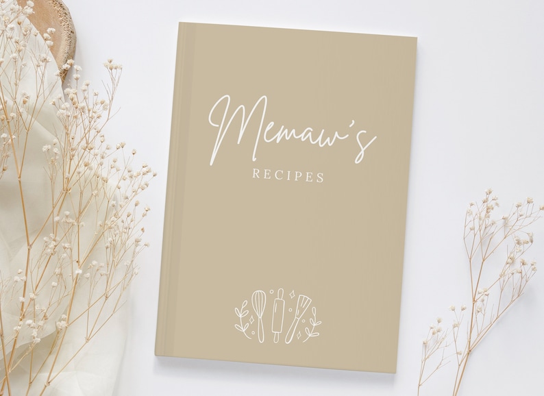 Custom Recipe Book Personalized Gift for Grandma Recipe Journal Family Keepsake Recipes Cookbook Blank Recipe Book Mother in Law Gift Nana