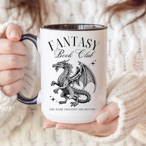 Bookish Mug Fantasy Reader Aesthetic Coffee Mug Book Club Dragon Lover Gift for Book Lover Mug Book Gift for Bookworm Mug Book Lover Gift