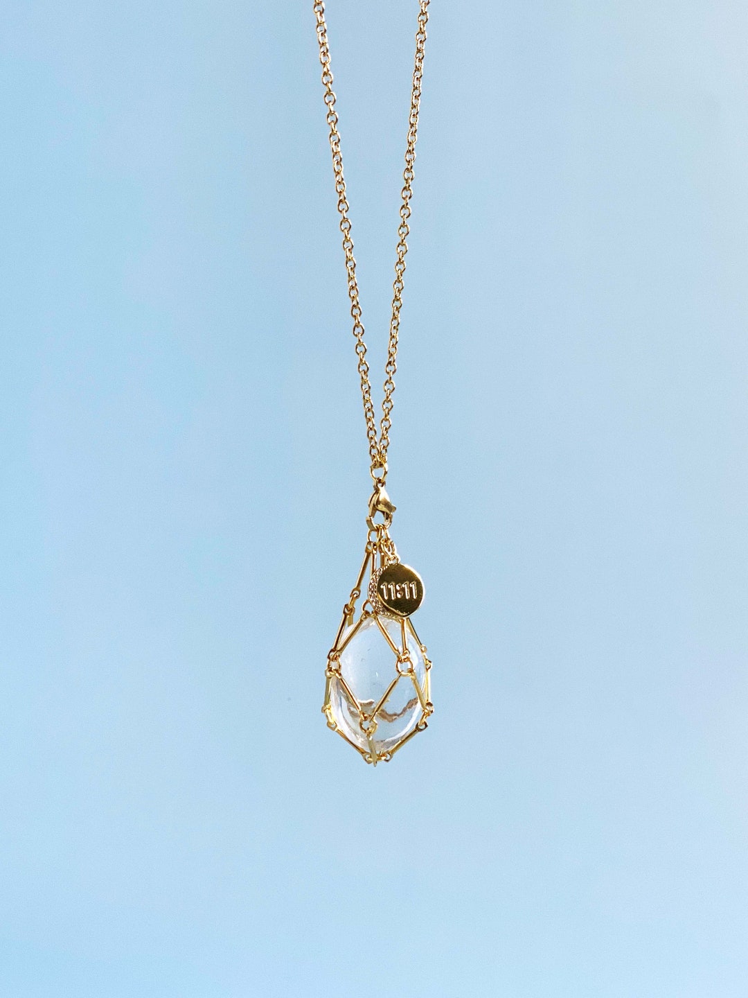 Crystal Holder Necklace 1111 Interchangeable Crystal Necklace Holder Anniversary Gift for Her