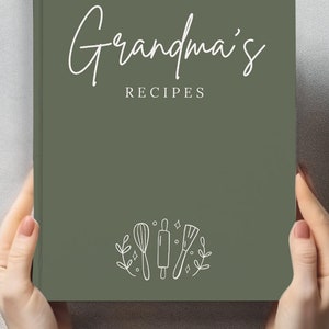 Custom Recipe Book Personalized Gift for Grandma Recipe Journal Family Keepsake Recipes Cookbook Blank Recipe Book Mother in Law Gift Nana