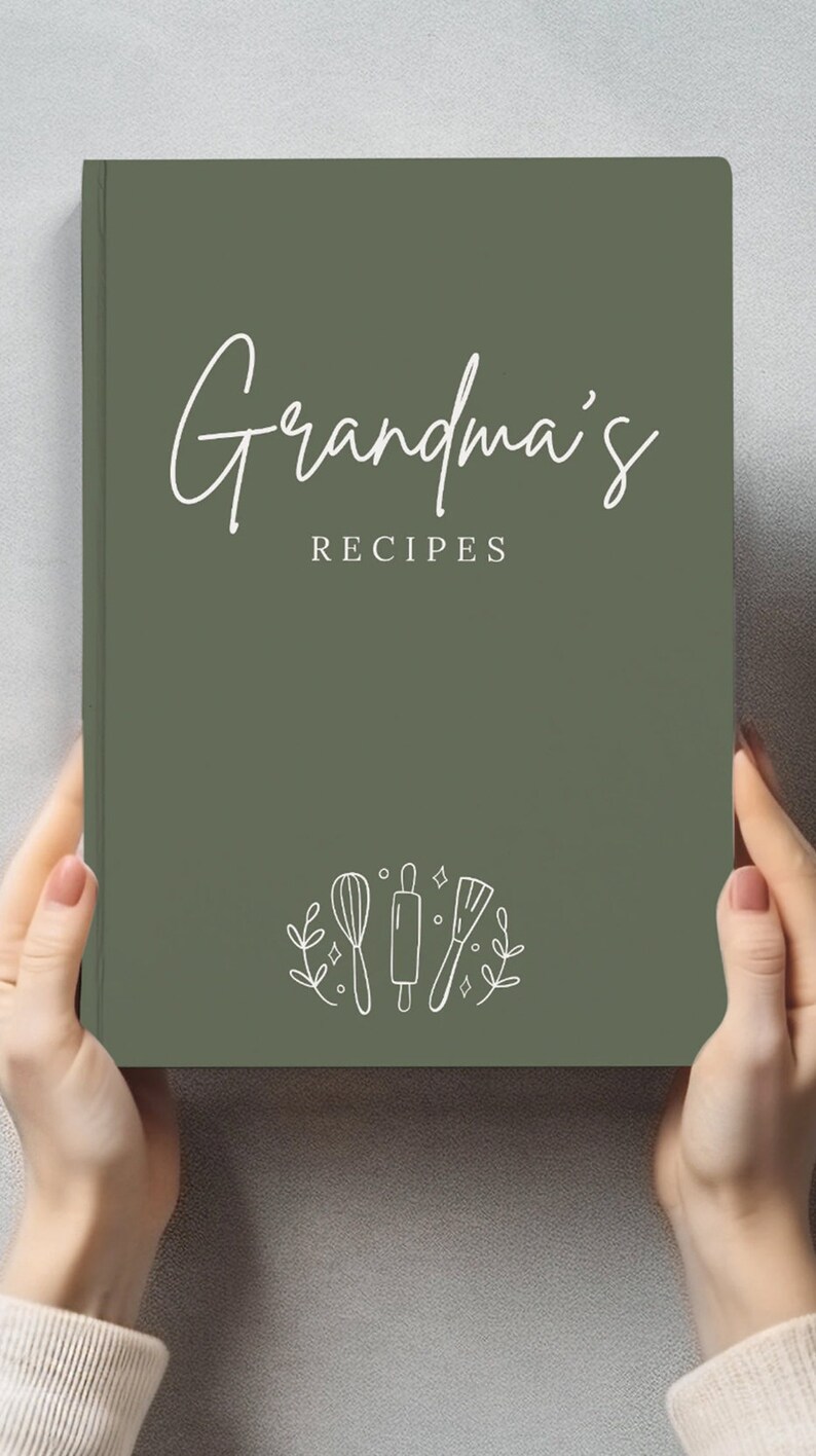 Custom Recipe Book Personalized Gift for Grandma Recipe Journal Family Keepsake Recipes Cookbook Blank Recipe Book Mother in Law Gift Nana