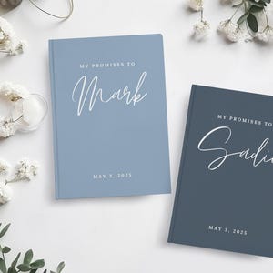 Custom Wedding Vow Book Set Wedding Vow Booklets Wedding Journal His Her Vows Bridal Shower Gift for Bride Modern Vow Books Set of 2