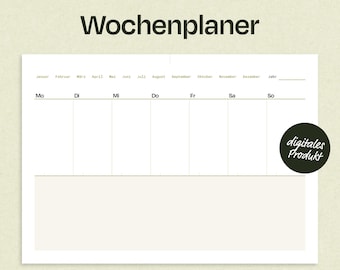 Jahresplan 2025 zum Ausdrucken | Kalender Deutsch DIN A4 Querformat