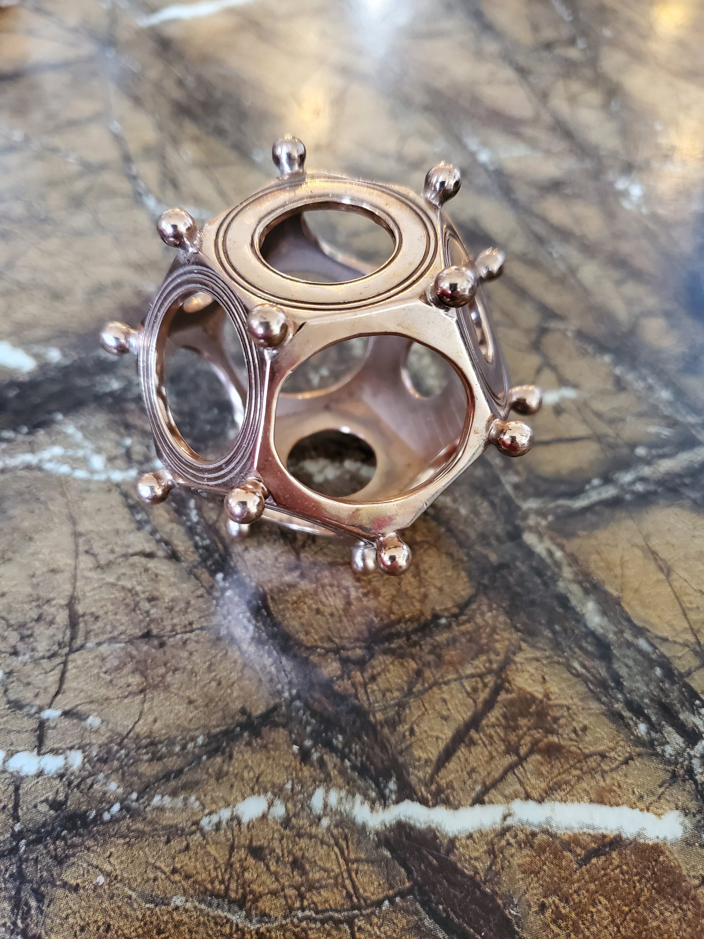Roman Dodehedron Solid Copper Artifact Replica