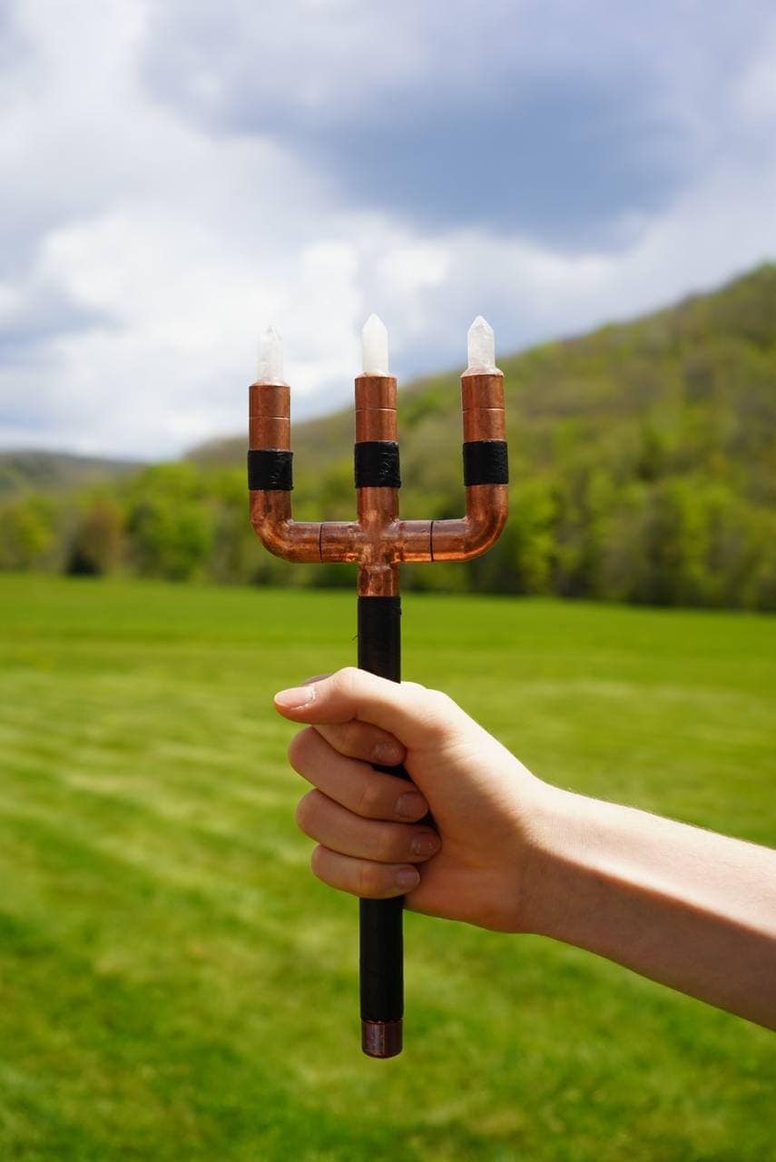 Ceremonial Trident Atlantian Lemurian Krystallos Copper Quartz Etsy UK