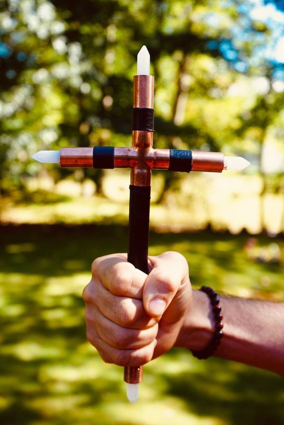 Ceremonial Atlantian Lemurian Cross Copper Crystal - Crux Crystallum   Metaphysical Ascension Tool - Handmade & Charged in 6ft Giza Pyramid