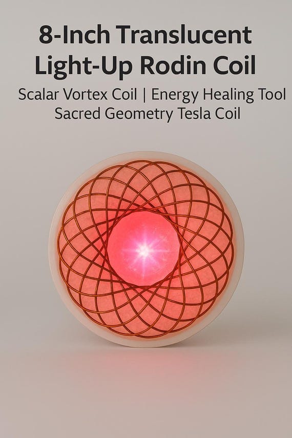 Illuminated 9-Inch Rodin Coil | PEMF/Scalar Coil for Energy Work & Meditation