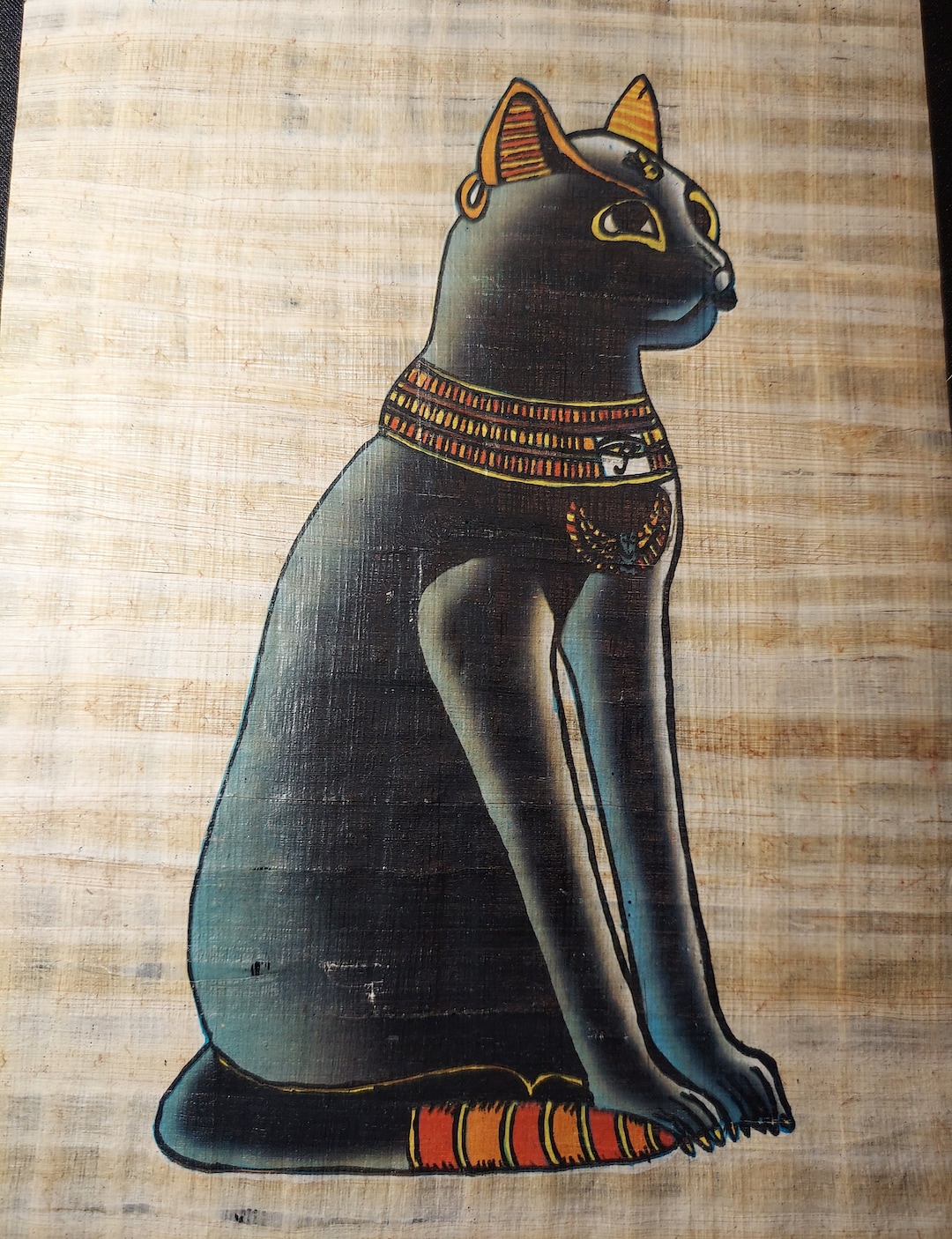 Egyptian Bastet Painted on Papyrus - Etsy
