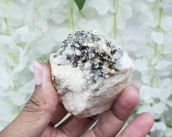 Volcanic Calcite x Pyrite, UV Reactive
