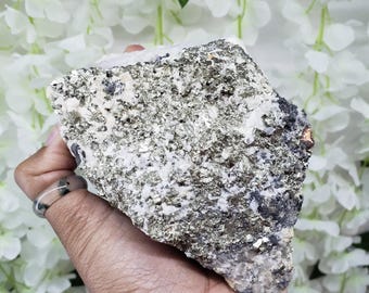 Large Volcanic Calcite x Pyrite, UV Reactive