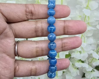 Blue Apatite Beaded Bracelet, 8mm