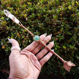 Clear Quartz, Green Aventurine Wand, Copper Wand