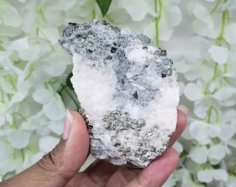 Volcanic Calcite x Pyrite, UV Reactive