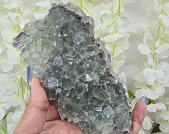 Cubic Fluorite with Calcite