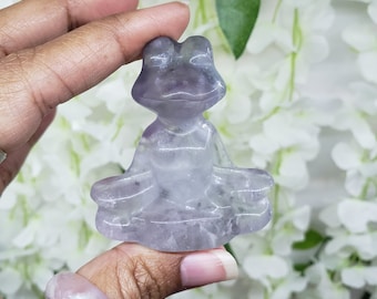 Fluorite Meditating Frog