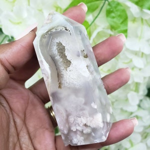 Pink and Green Flower Agate Tower