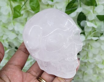 Gemmy Rose Quartz Skull