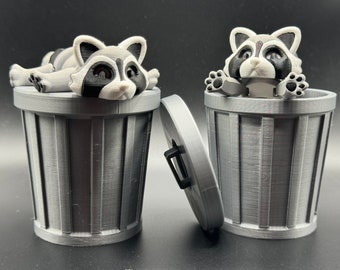 3D Printed Articulated Trash Panda, Racoon Fidget Toy, Desk Pet